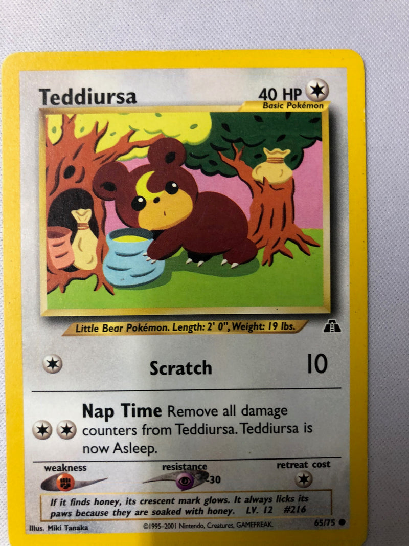 Teddiursa 65/75 Neo Destiny Unlimited Edition Common Near Mint