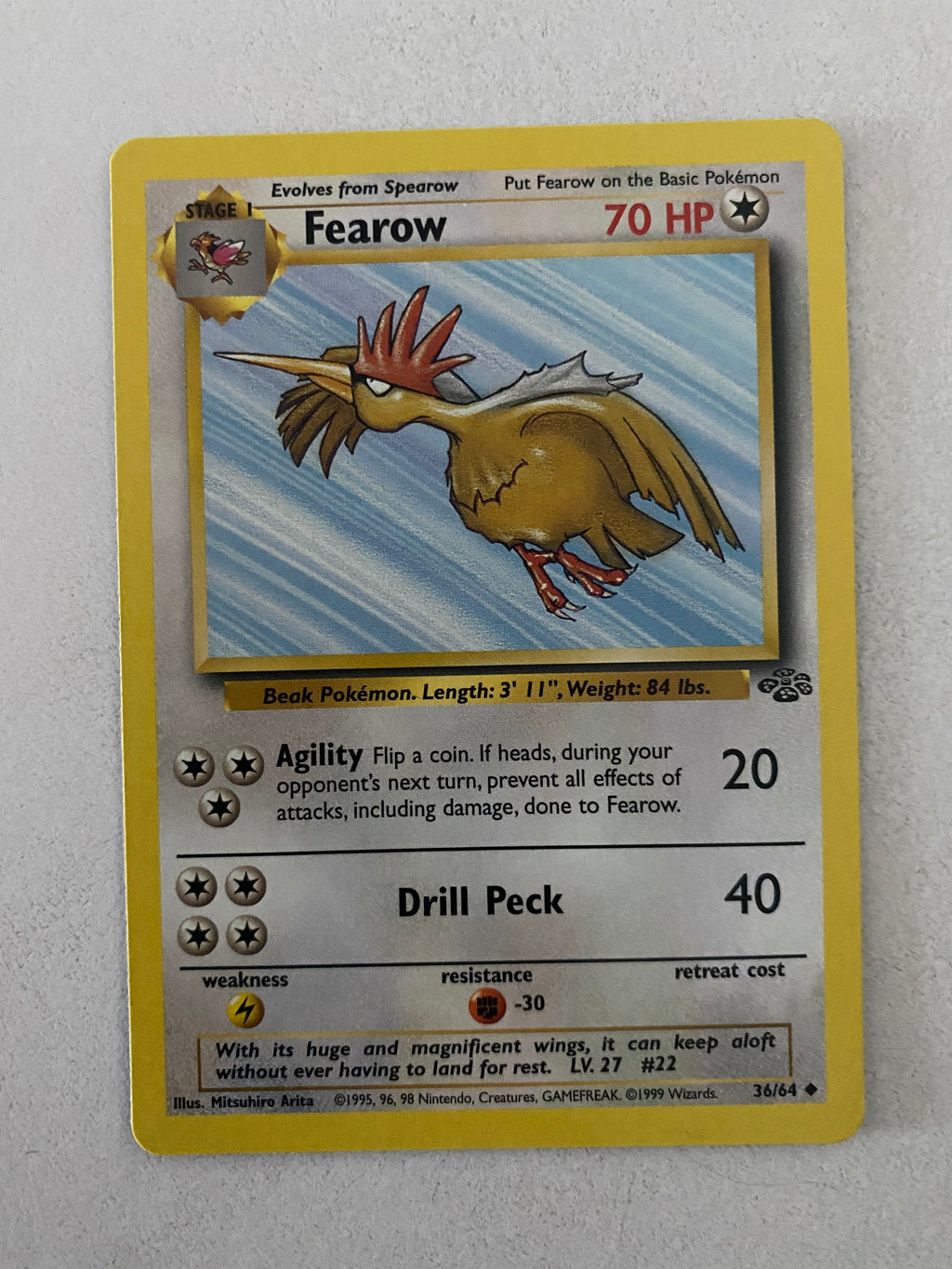 Fearow 36/64 Jungle Common Pokemon Card Near Mint Fearow 36/64 Jungle Common Pokemon Card Near Mint
