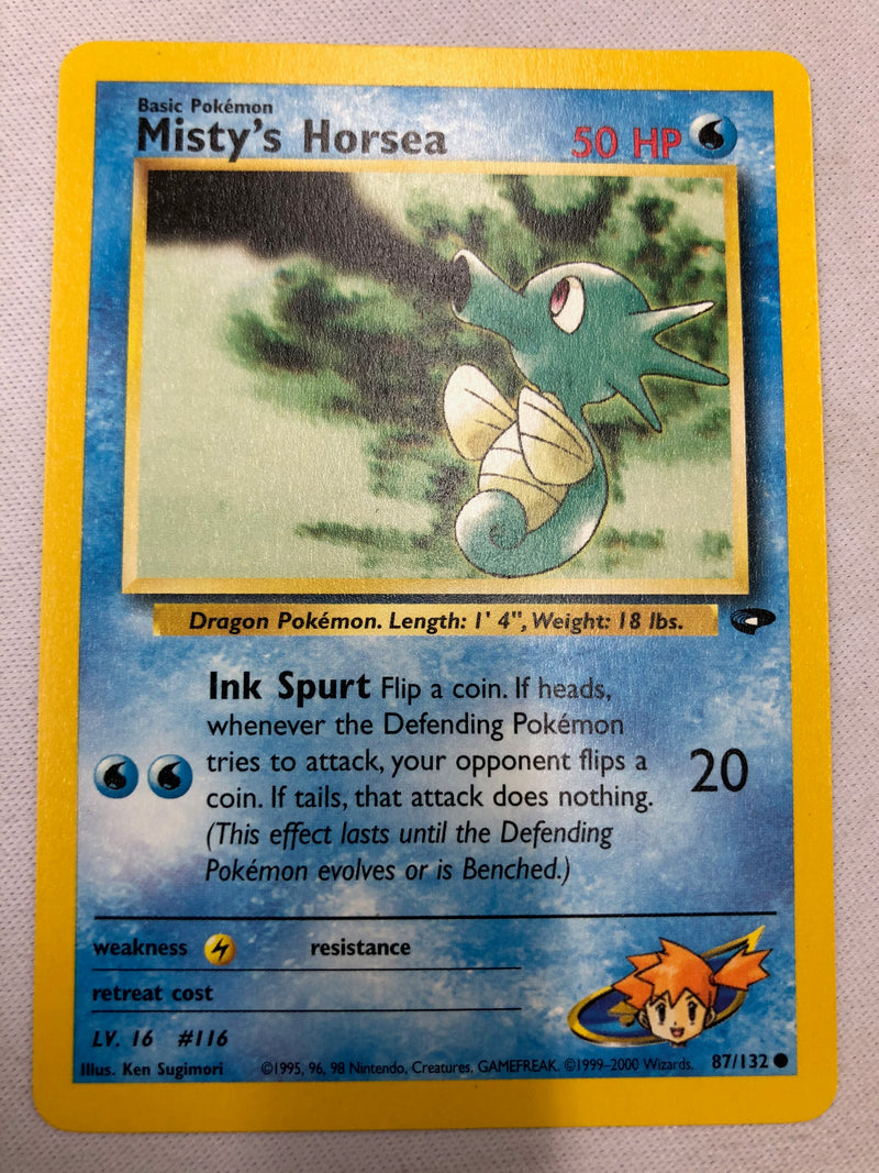 Misty's Horsea 87/132 Gym Challenge Unlimited Edition Common Near Mint