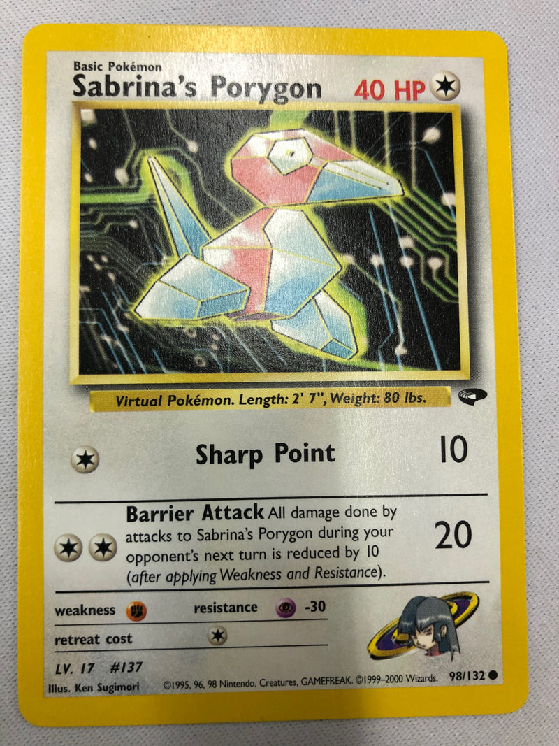 Sabrina's Porygon 98/132 Gym Challenge Unlimited Edition Common Near Mint