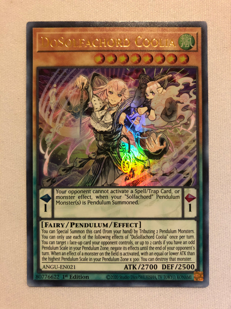 Yugioh DoSolfachord Coolia ANGU-EN021 Ultra Rare 1st Edition Near Mint