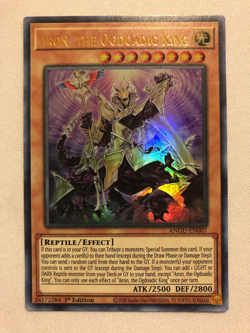 Yugioh Aron, the Ogdoadic King ANGU-EN007 Ultra Rare 1st Edition Near Mint