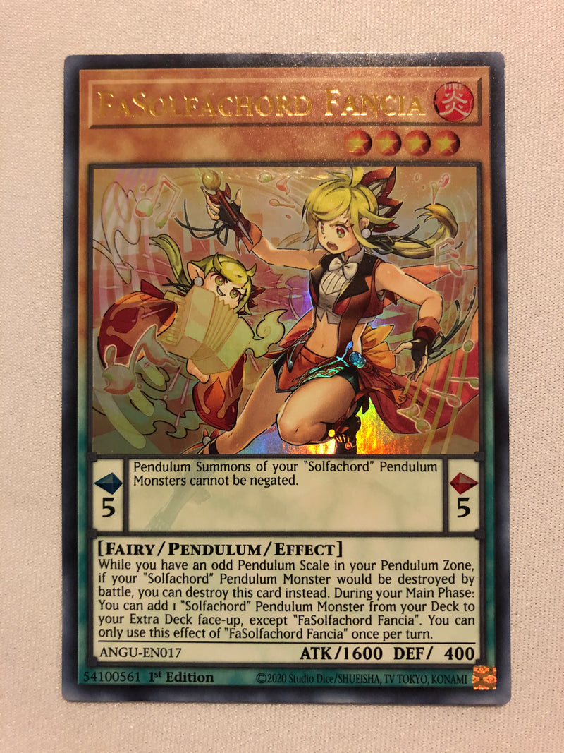 Yugioh FaSolfachord Fancia ANGU-EN017 Ultra Rare 1st Edition Near Mint