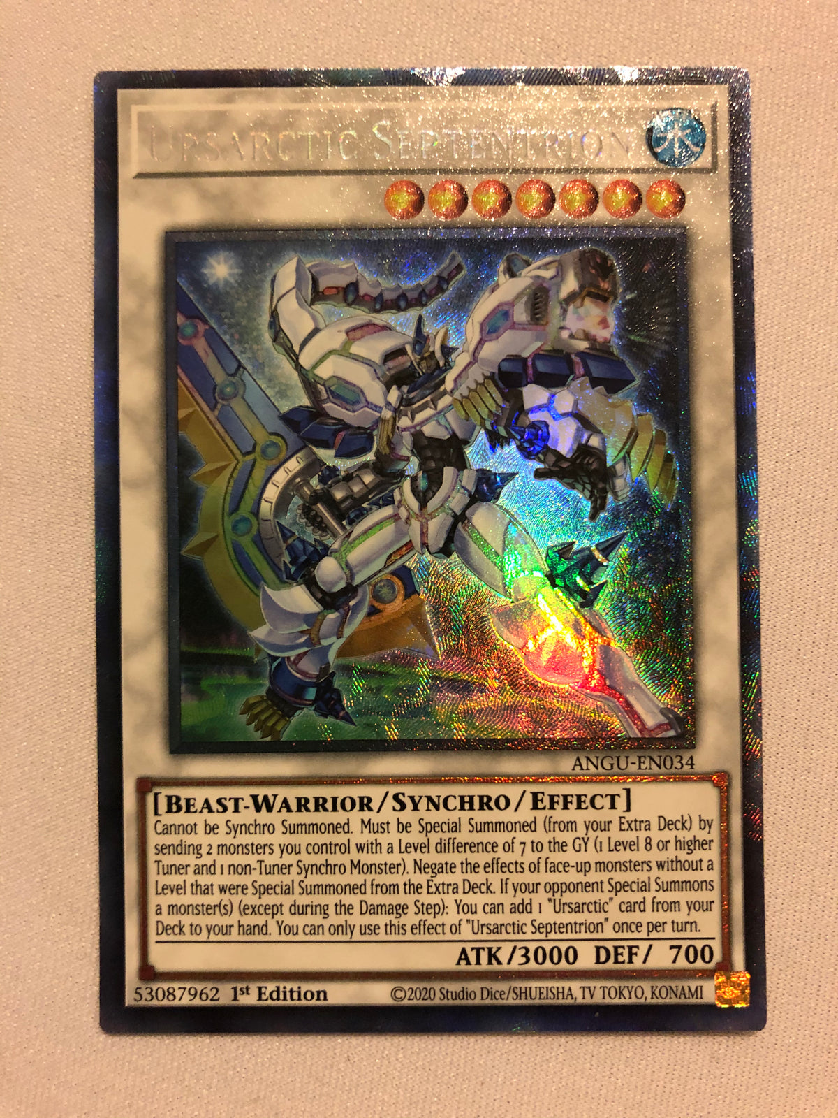 Yugioh Ursarctic Septentrion ANGU-EN034 Collectors Rare 1st Edition Ne