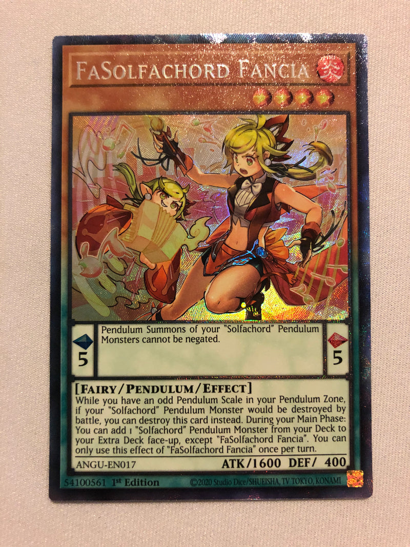 Yugioh FaSolfachord Fancia ANGU-EN017 Collectors Rare 1st Edition Near Mint