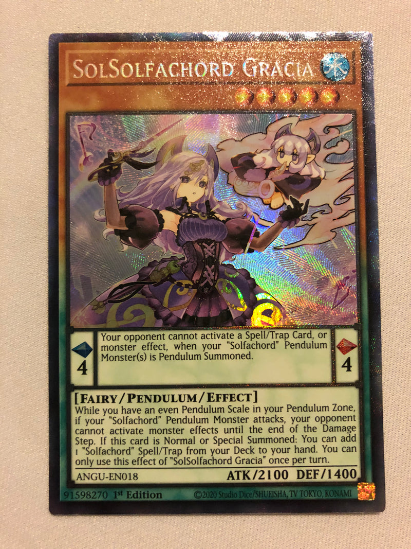 Yugioh SolSolfachord Gracia ANGU-EN018 Collectors Rare 1st Edition Near Mint