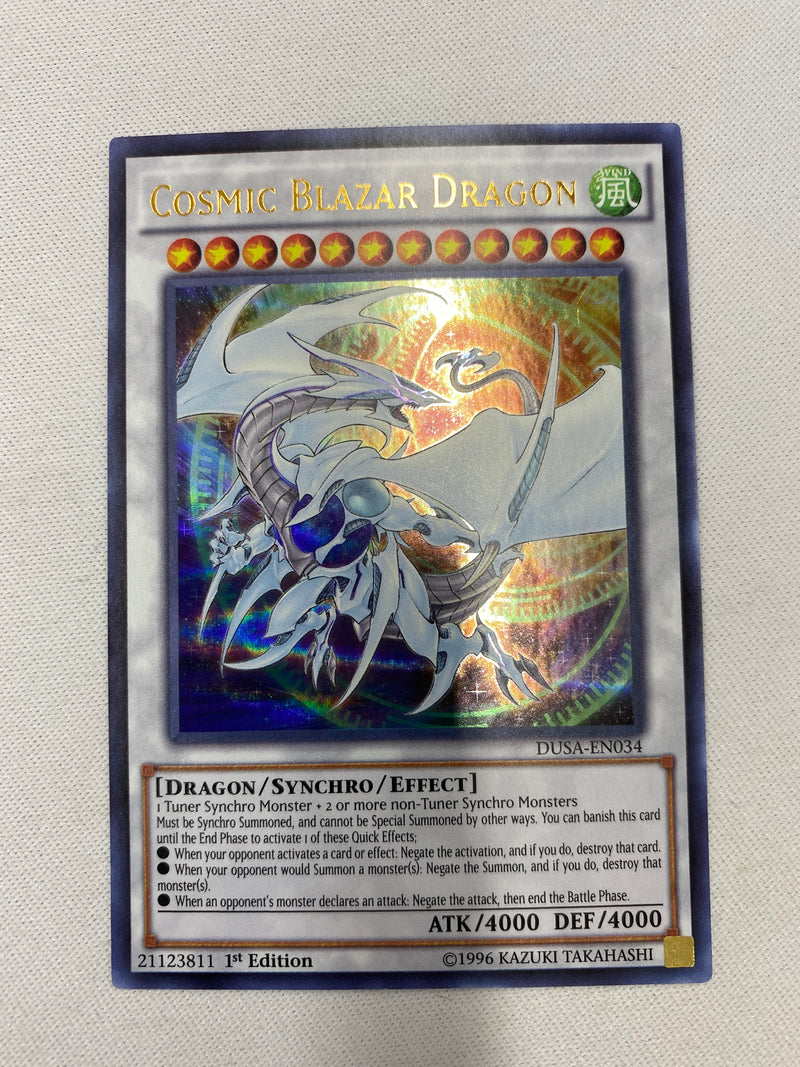 Yugioh Cosmic Blazar Dragon  DUSA-EN034  Ultra Rare  1st Edition Near Mint