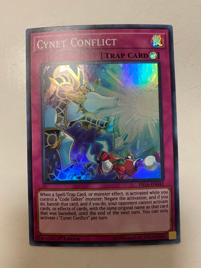 Yugioh Cynet Conflict FIGA-EN042 Super Rare 1st Edition Naer Mint