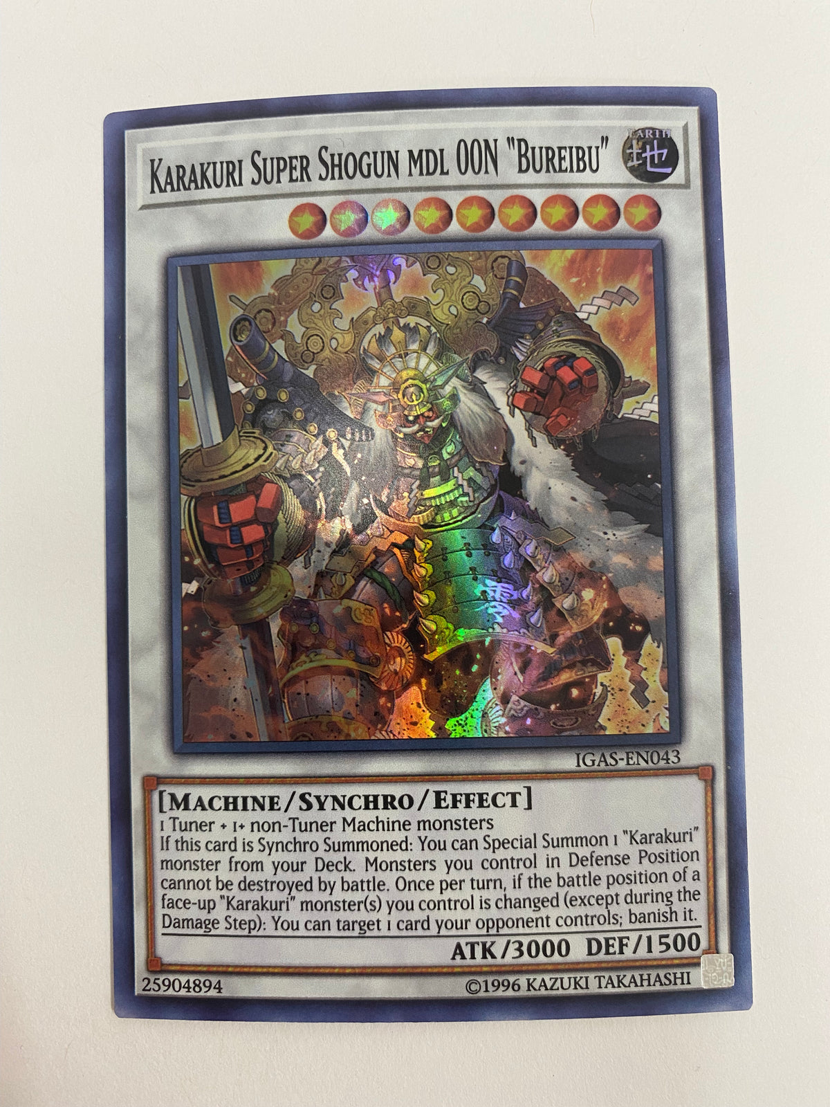 yugioh karakuri cards Yugioh Karakuri Super Shogun mdl OON "Bureibu"IGAS-EN043 Super Rare NM