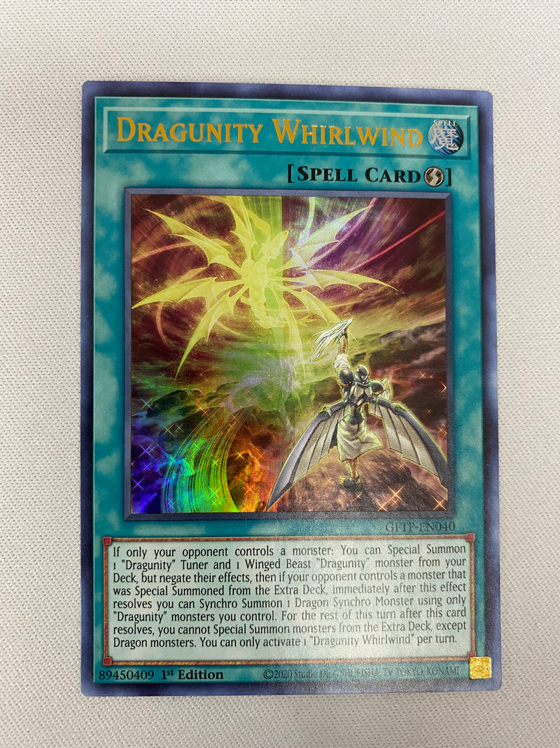 Yugioh Dragunity Whirlwind GFTP-EN040 Ultra Rare 1st Edition NM Yugioh Dragunity Whirlwind GFTP-EN040 Ultra Rare 1st Edition NM