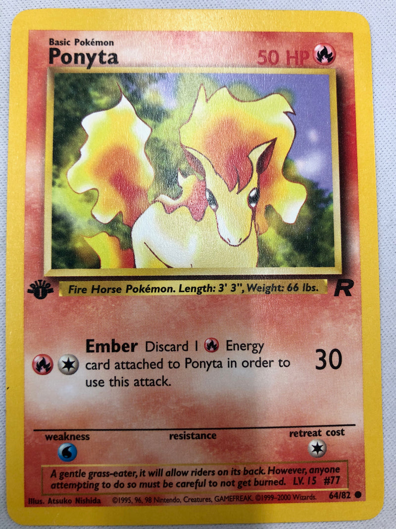 Ponyta 64/82 Team Rocket 1st Edition Common Near Mint