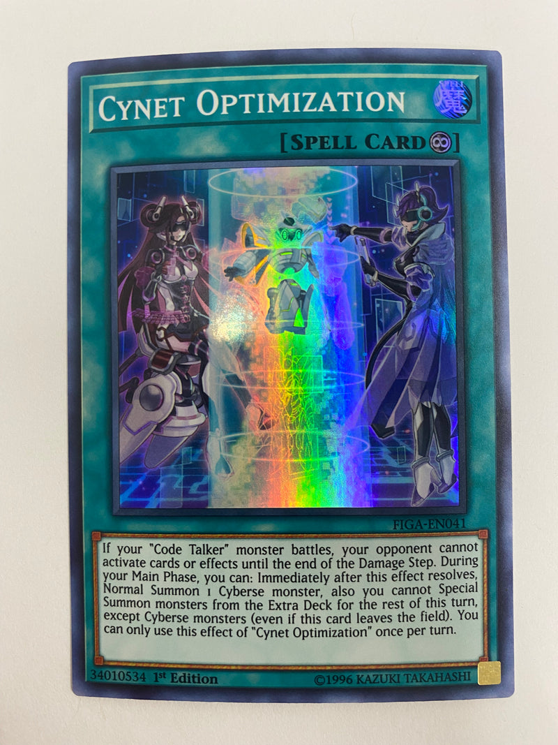 Yugioh Cynet Optimization  FIGA-EN041  Super Rare 1st Edition Near Mint