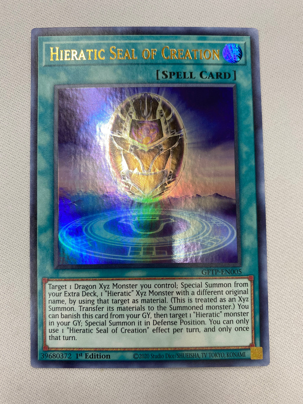 Yugioh Hieratic Seal of Creation GFTP-EN005 Ultra Rare 1st Edition NM Yugioh Hieratic Seal of Creation GFTP-EN005 Ultra Rare 1st Edition NM