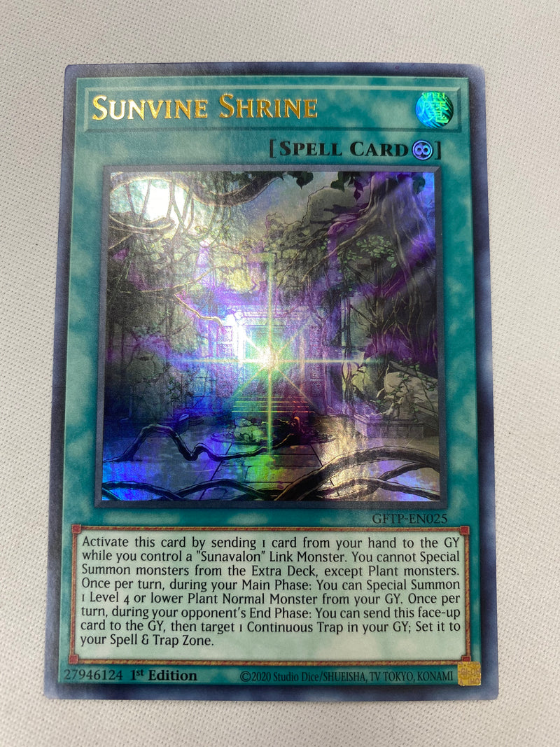 Yugioh Sunvine Shrine GFTP-EN025 Ultra Rare 1st Edition Near Mint