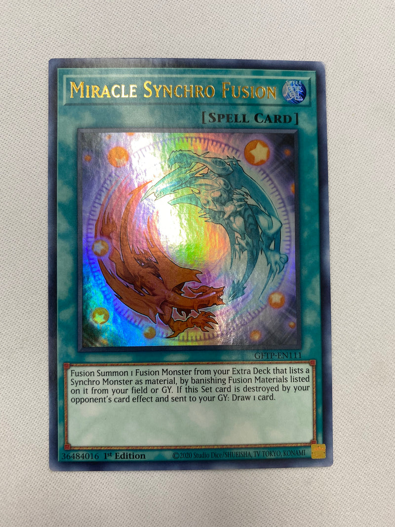 Yugioh Miracle Synchro Fusion GFTP-EN111 Ultra Rare 1st Edition NM Yugioh Miracle Synchro Fusion GFTP-EN111 Ultra Rare 1st Edition NM