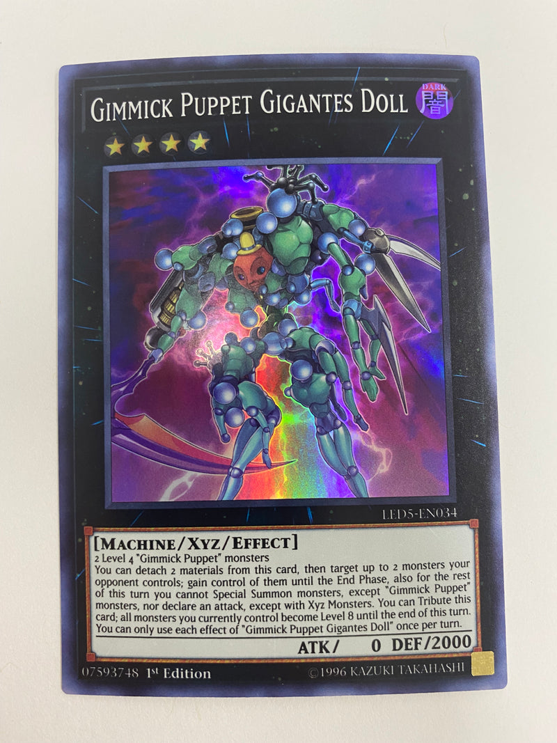 Yugioh Gimmick Puppet Gigantes Doll LED5-EN034 Super Rare 1st Edition Yugioh Gimmick Puppet Gigantes Doll LED5-EN034 Super Rare 1st Edition