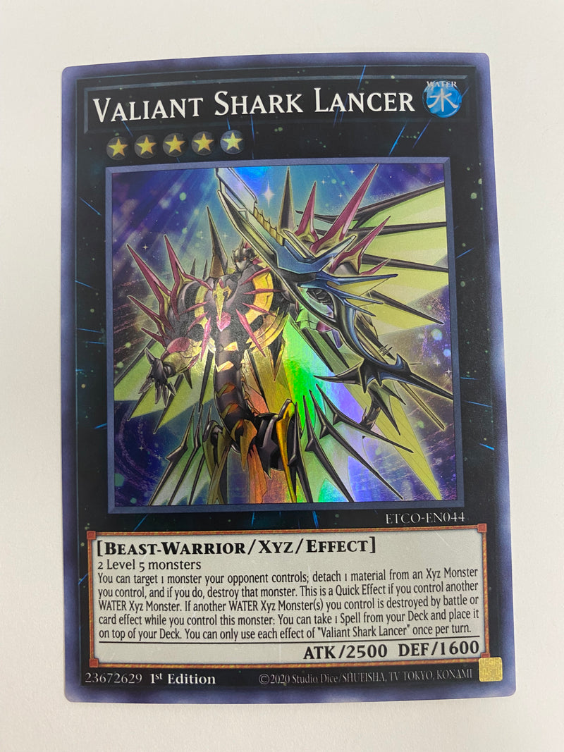Yugioh  Valiant Shark Lancer ETCO-EN044 1st Edition Super Rare Near Mint