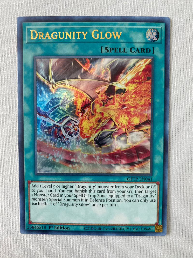 Yugioh Dragunity Glow  GFTP-EN041  Ultra Rare  1st Edition  Near Mint
