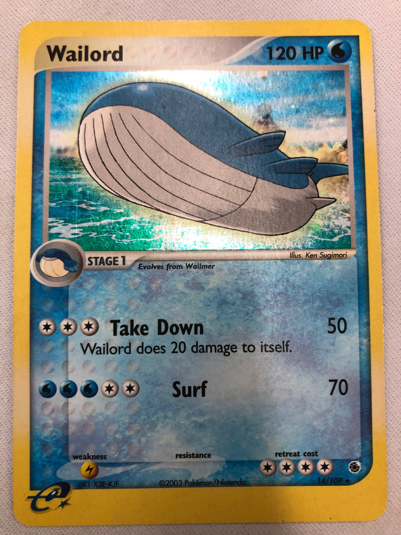 Wailord 14/109 Ruby and Sapphire Rare Holofoil Near Mint
