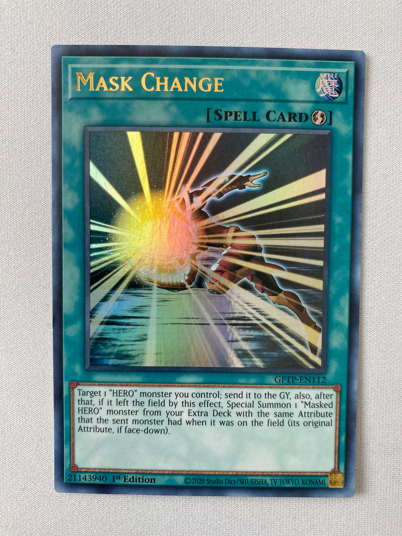 Yugioh Mask Change  GFTP-EN112  Ultra Rare 1st Edition  NM