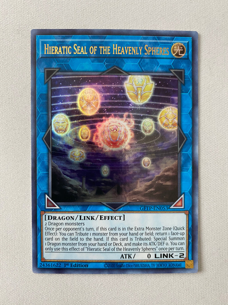 Yugioh  Hieratic Seal of the Heavenly Spheres GFTP-EN053 Ultra Rare 1st NM