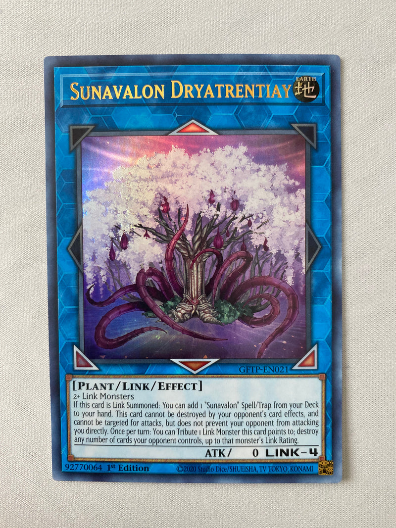 Yugioh Sunavalon Dryatrentiay  GFTP-EN021 Ultra Rare 1st Edition NM