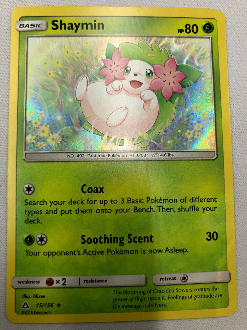 Shaymin 15/156 SM- Ultra Prism Rare Holofoil Near Mint