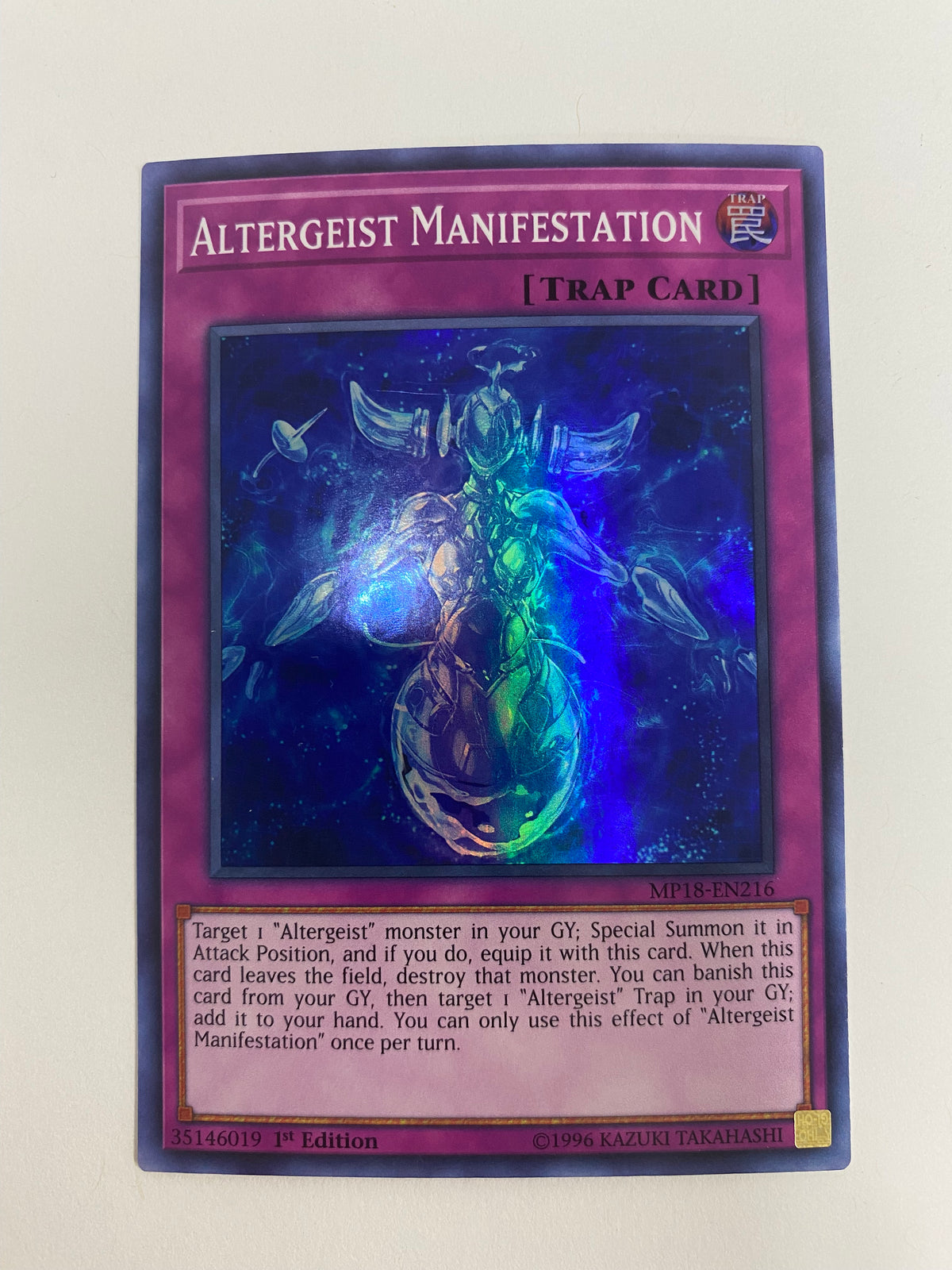 Yugioh Altergeist Manifestation MP18-EN216 Super Rare 1st Edition Near