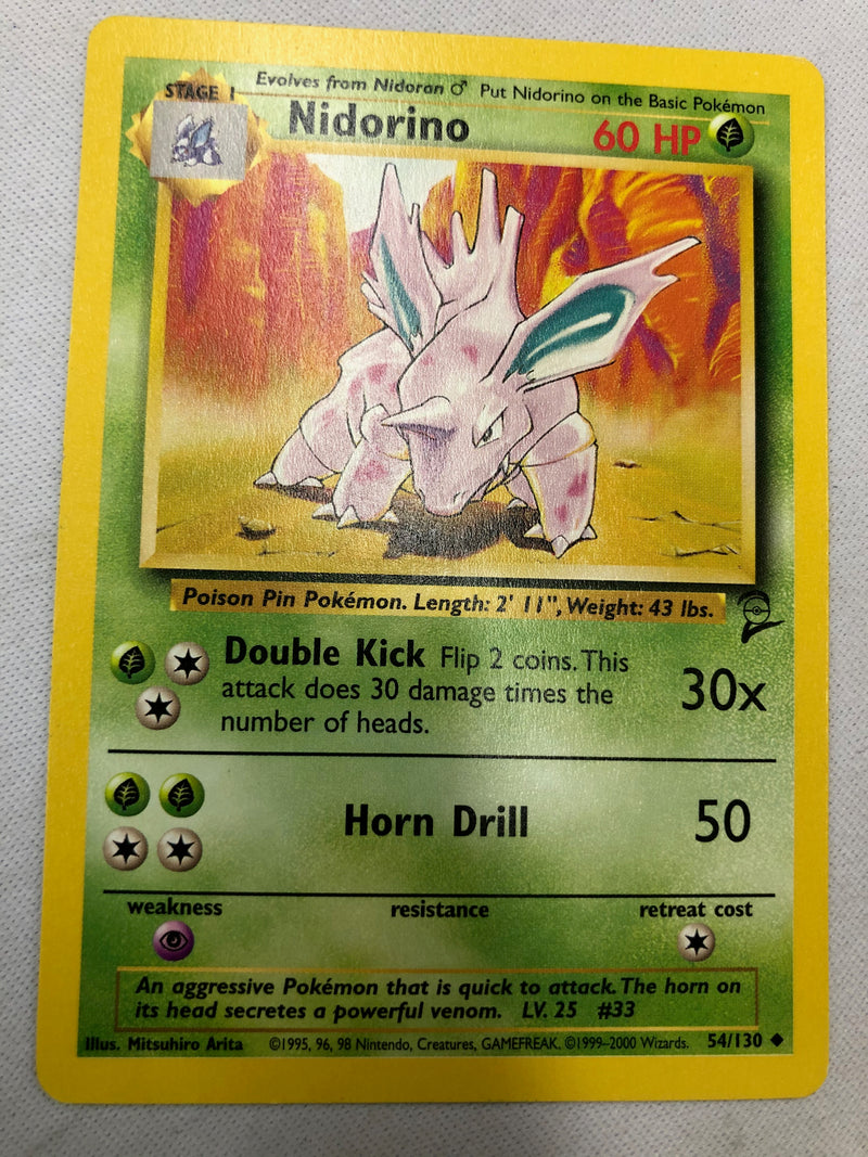 Nidorino 54/130 Base Set 2 Unlimited Edition Uncommon Near Mint