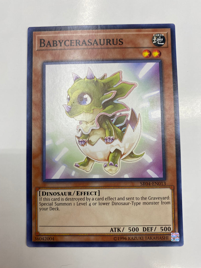 Yugioh Babycerasaurus  SR04-EN013 Common Unlimited Edition Near Mint