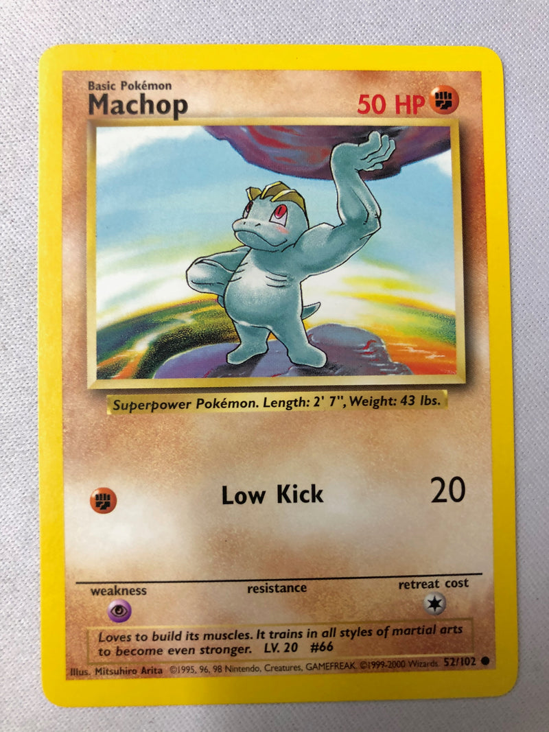 Machop 52/102 Base Set Unlimited Edition Common Near Mint