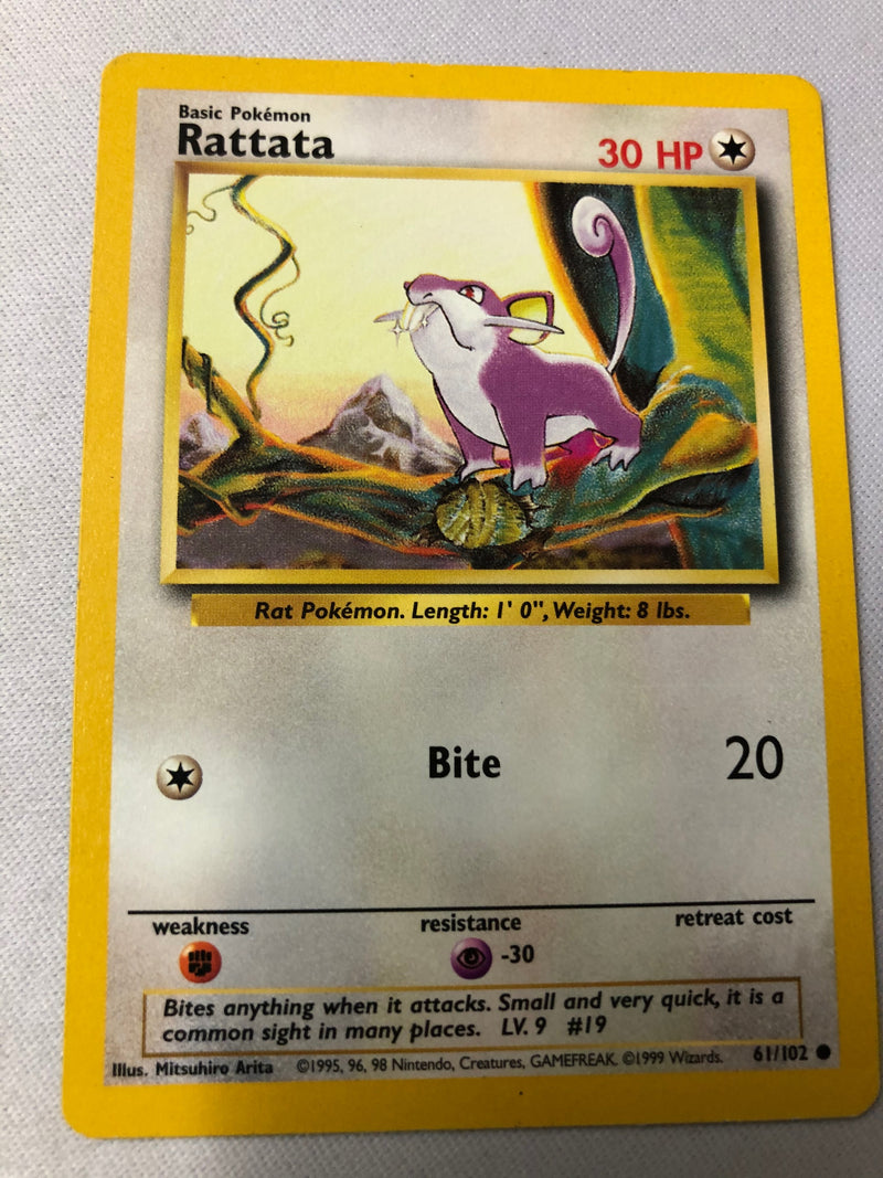 Rattata 61/102 Base Set Unlimited Edition Common Near Mint