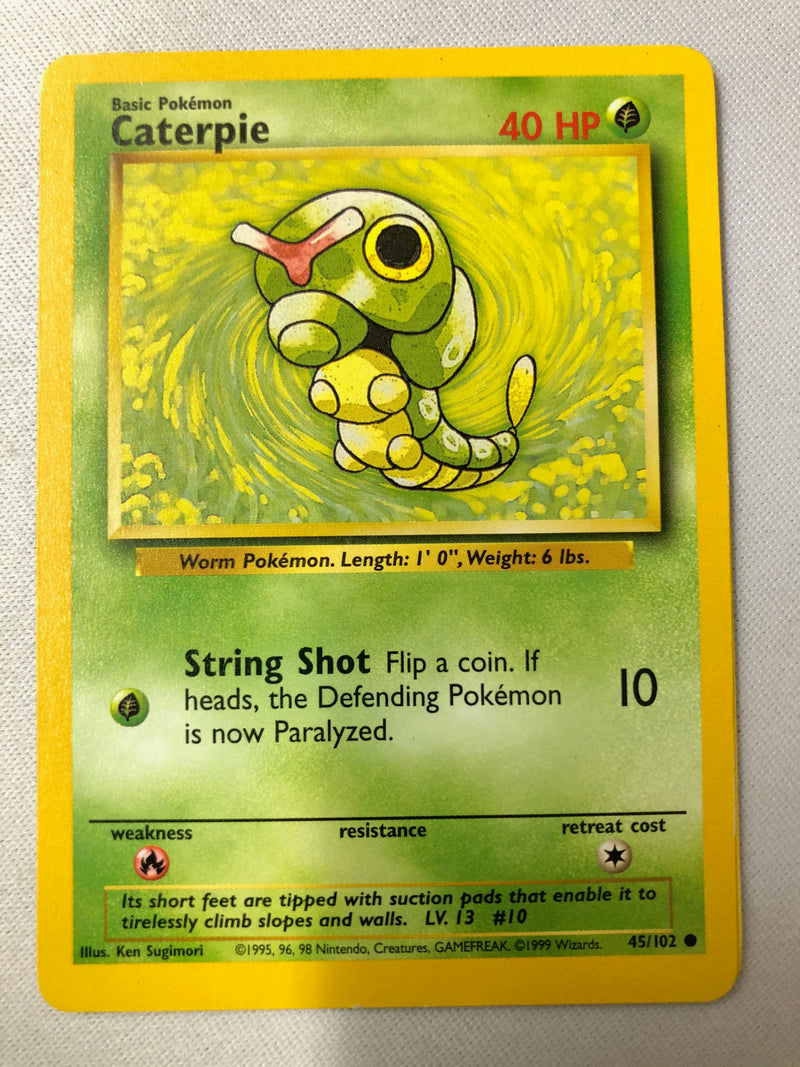 Caterpie 45/102 Base Set Unlimited Edition Common Near Mint