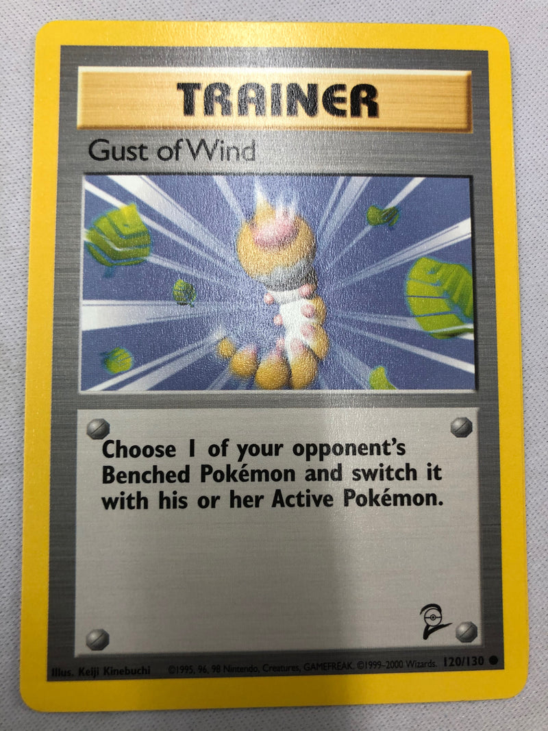 pokemon card gust of wind Trainer Gust of Wind 120/130 Base Set 2 Unlimited Edition Common Near