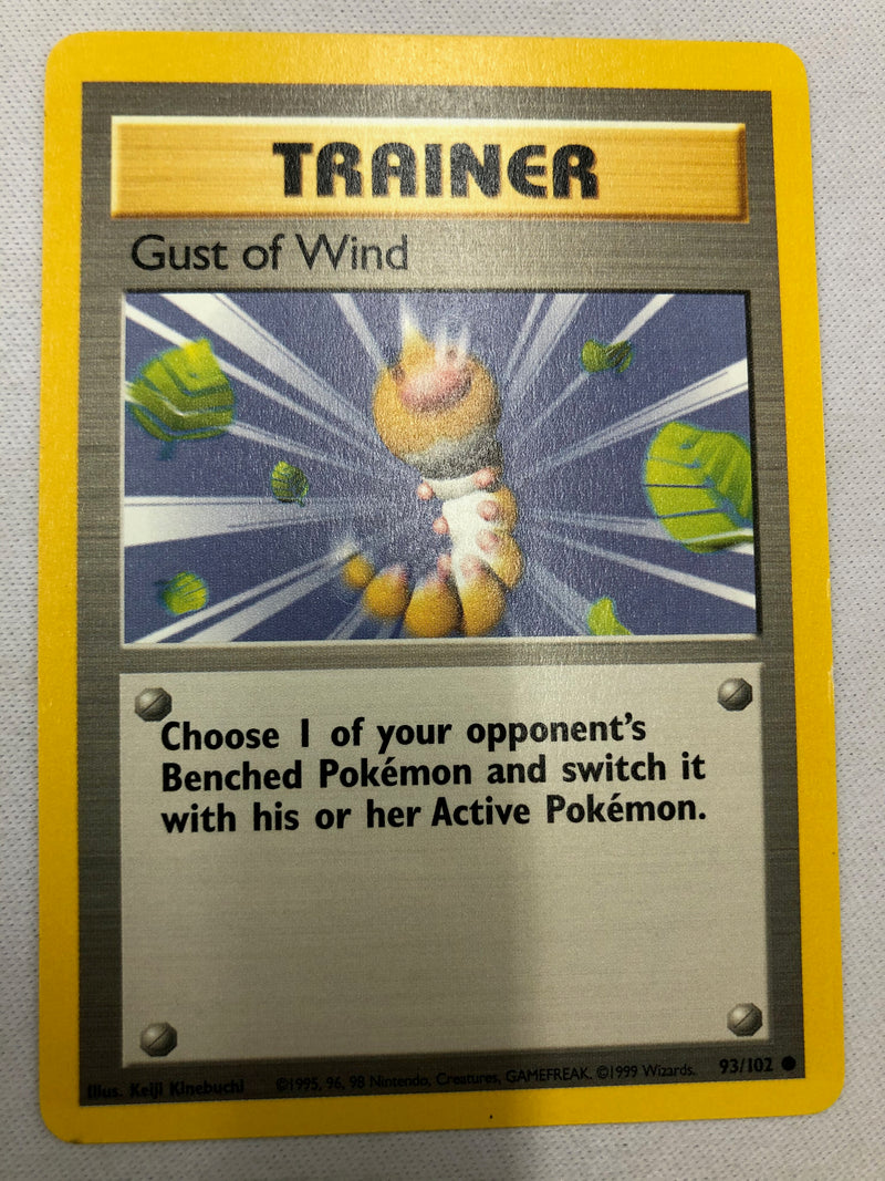 Trainer Gust of Wind 93/102 Base Set Unlimited Edition Common Near Mint