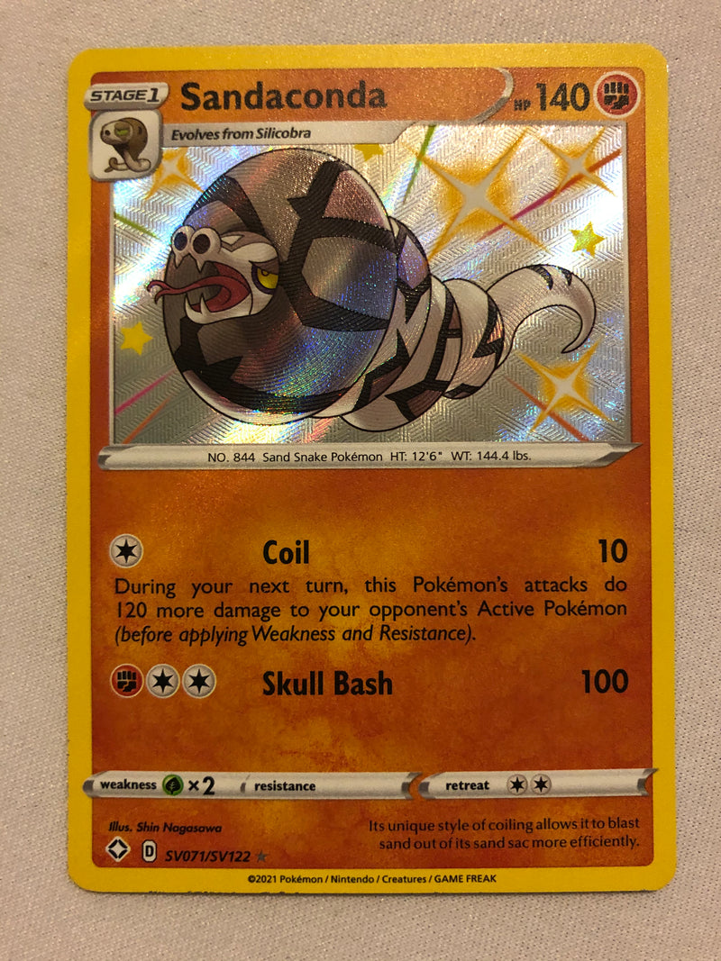 Sandaconda SV071/SV122 Shining Fates Holo Rare Pokemon Card Near Mint
