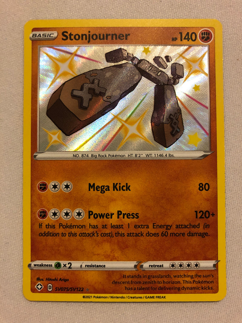 Stonjourner SV075/SV122 Shining Fates Holo Rare Pokemon Card Near Mint
