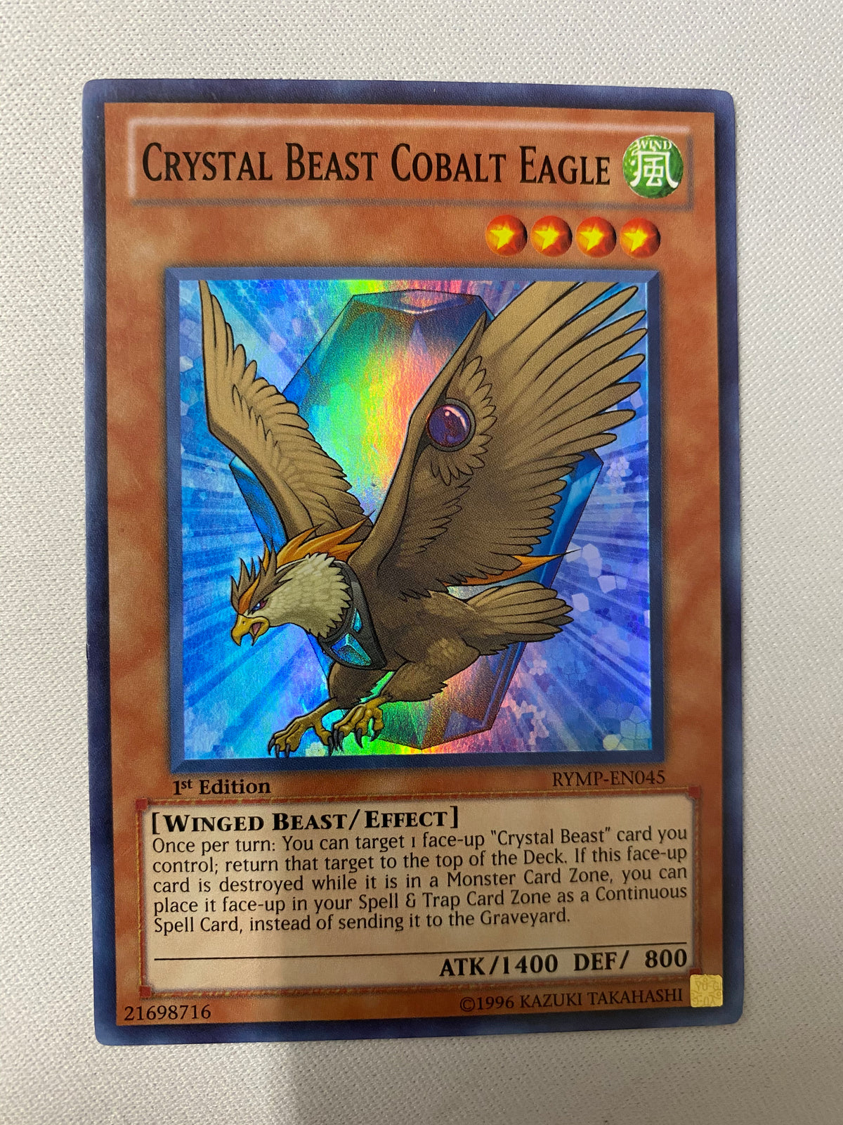 Yugioh Crystal Beast Cobalt Eagle RYMP-EN045 1st Edition Super Rare Ne