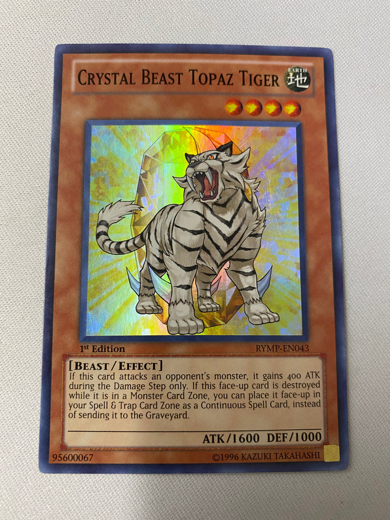 Yugioh Crystal Beast Topaz Tiger RYMP-EN043 1st Edition Super Rare Near Mint