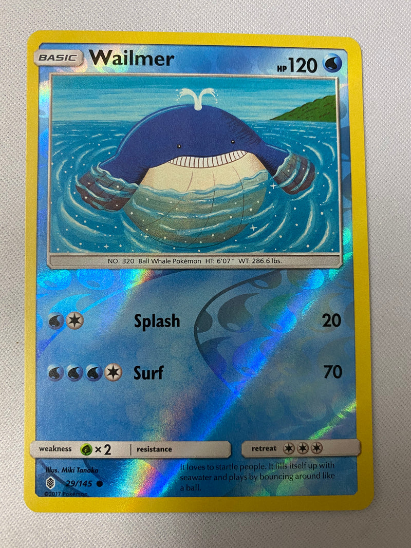 Wailmer 29/145 Guardians Rising Common Reverse Holo Pokemon Card NM Wailmer 29/145 Guardians Rising Common Reverse Holo Pokemon Card NM
