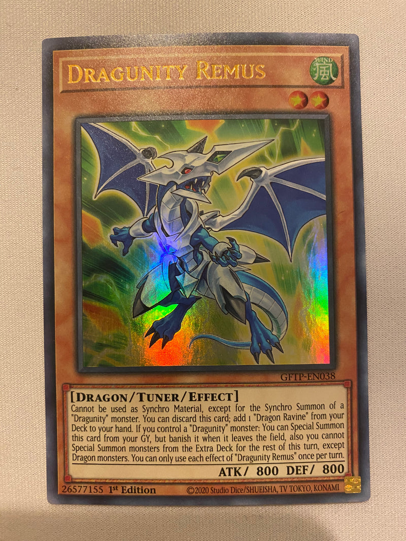 Yugioh Dragunity Remus GFTP-EN038 1st Edition Ultra Rare NM