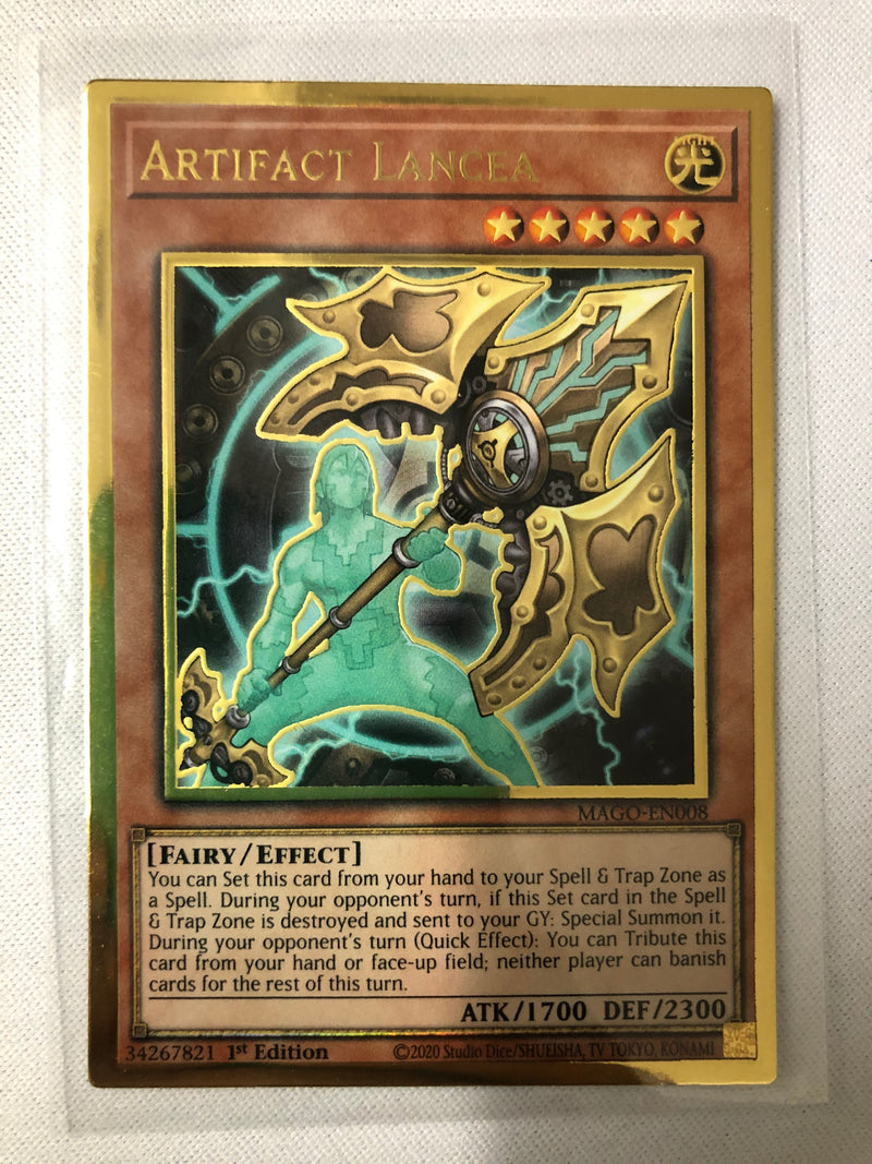 Yugioh Artifact Lancea MAGO-EN008 Maximum Gold Rare 1st Edition Near M Yugioh Artifact Lancea MAGO-EN008 Maximum Gold Rare 1st Edition Near M