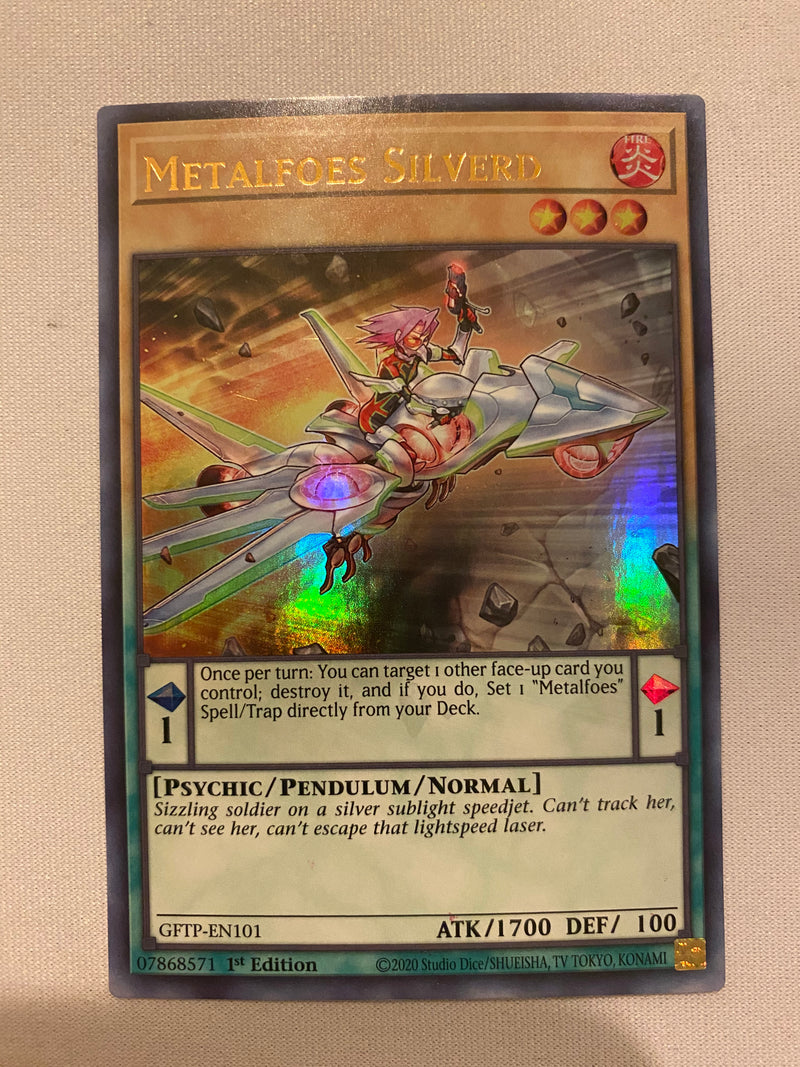 Yugioh Metalfoes Silverd GFTP-EN101 Ultra Rare 1st Edition NM Yugioh Metalfoes Silverd GFTP-EN101 Ultra Rare 1st Edition NM