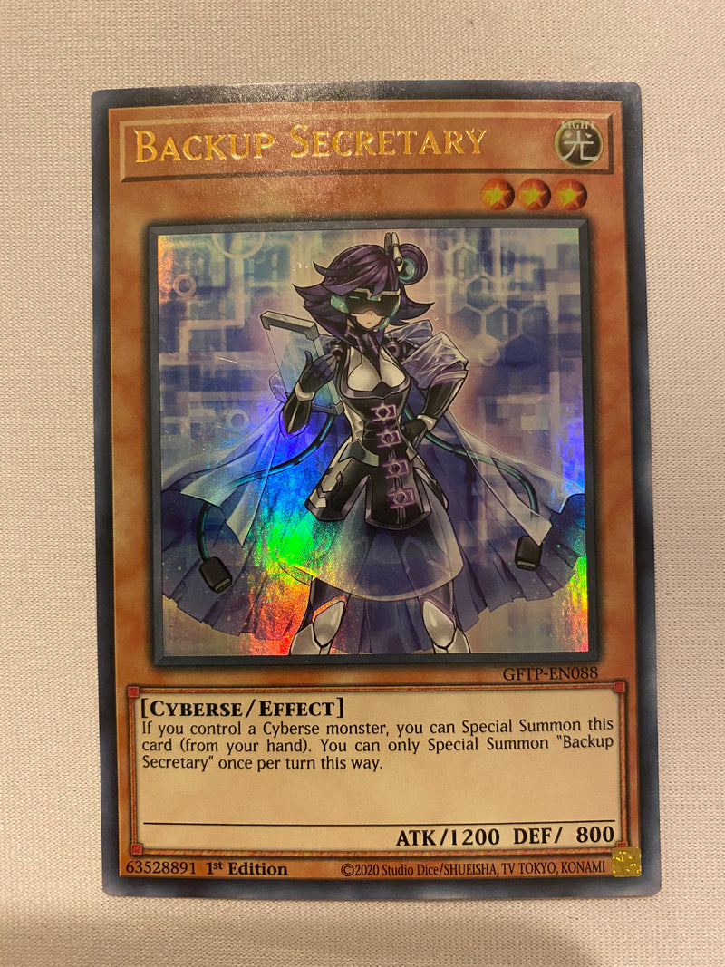 Yugioh Backup Secretary GFTP-EN088 Ultra Rare 1st Edition  NM