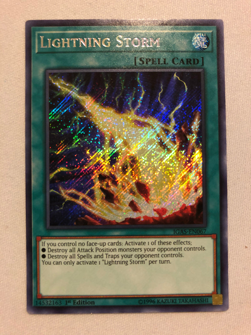 Yugioh Lightning Storm IGAS-EN067 1st Edition Secret Rare Near Mint Yugioh Lightning Storm IGAS-EN067 1st Edition Secret Rare Near Mint