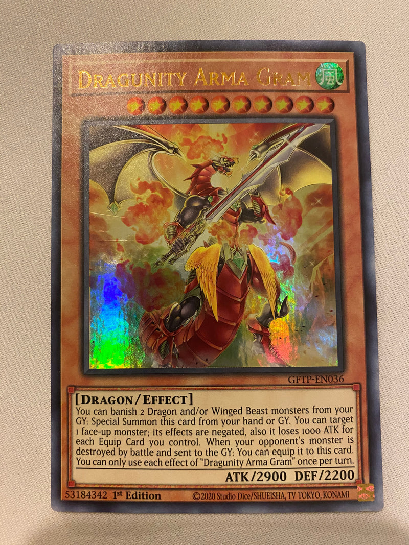 Yugioh Dragunity Arma Gram GFTP-EN036 Ultra Rare 1st Edition NM