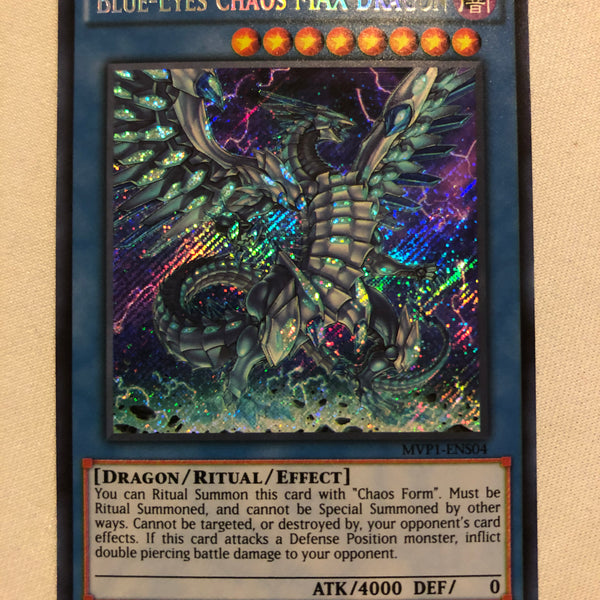 Yugioh Blue-Eyes Chaos MAX Dragon MVP1-ENS04 1st Edition Secret Rare N Yugioh Blue-Eyes Chaos MAX Dragon MVP1-ENS04 1st Edition Secret Rare N