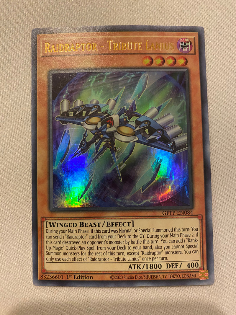 Yugioh  Raidraptor Tribute Lanius GFTP-EN084 Ultra Rare 1st Editioh Near Mint