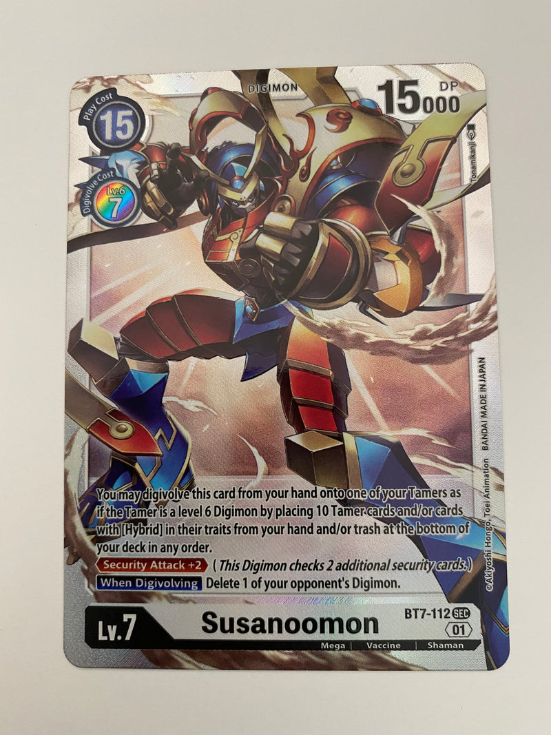 Digimon TCG Susanoomon BT7-112 SEC Next Adventure Holo Rare Near Mint Digimon TCG Susanoomon BT7-112 SEC Next Adventure Holo Rare Near Mint