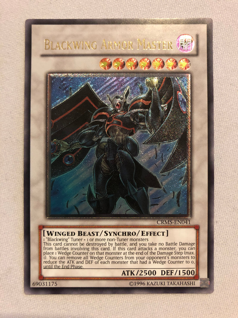 Yugioh Blackwing Armor Master CRMS-EN041 Ultimate Rare Unlimited Edition Near Mint
